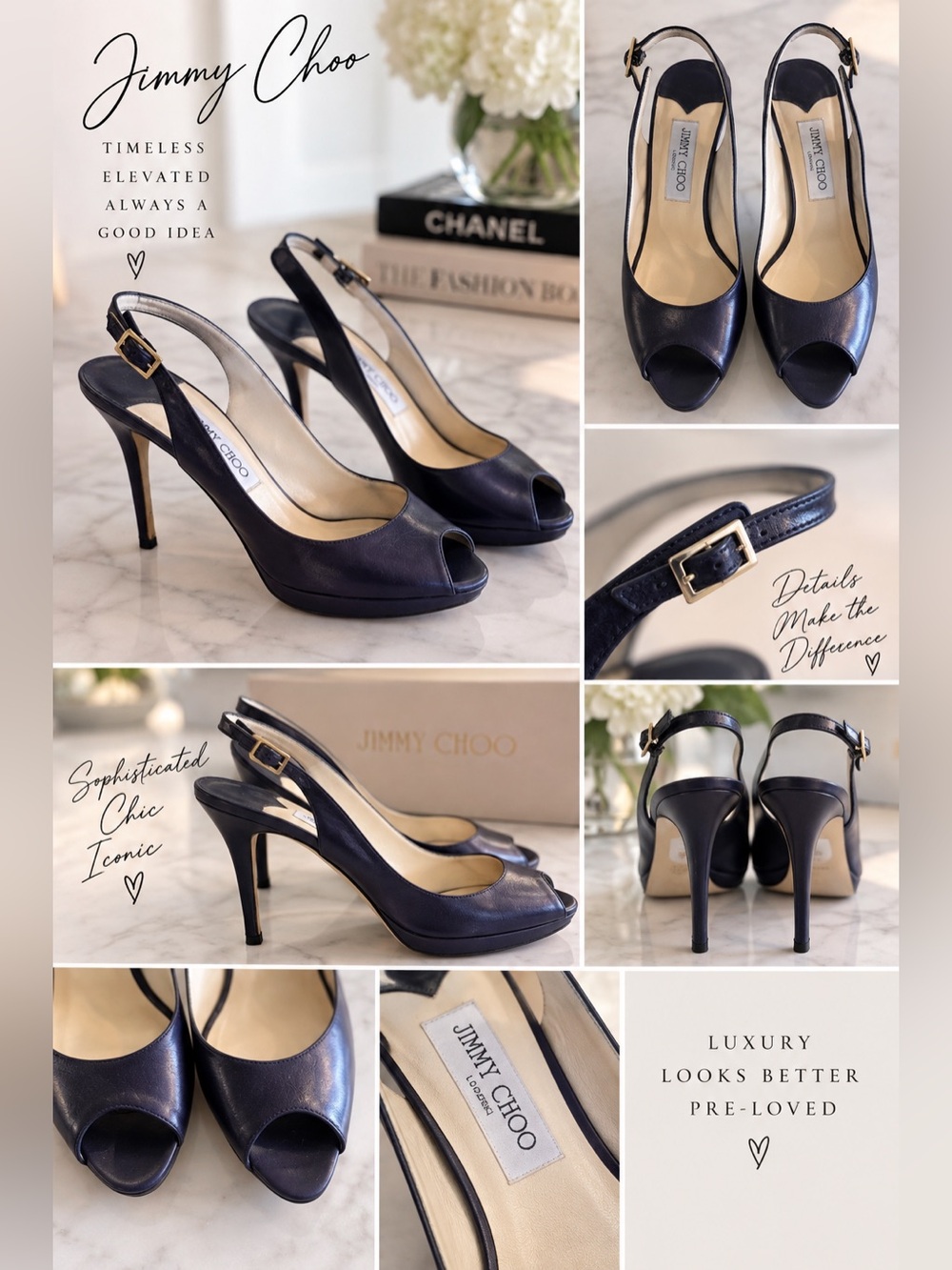 Jimmy Choo Dark Purple Elegant Slingback Heels